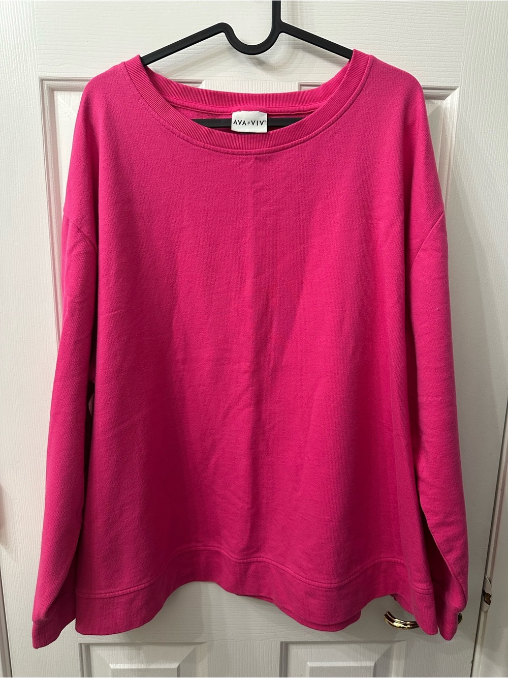 Ava & Viv Women's Crewneck Sweatshirt Pink Sweater Plus Size 2X